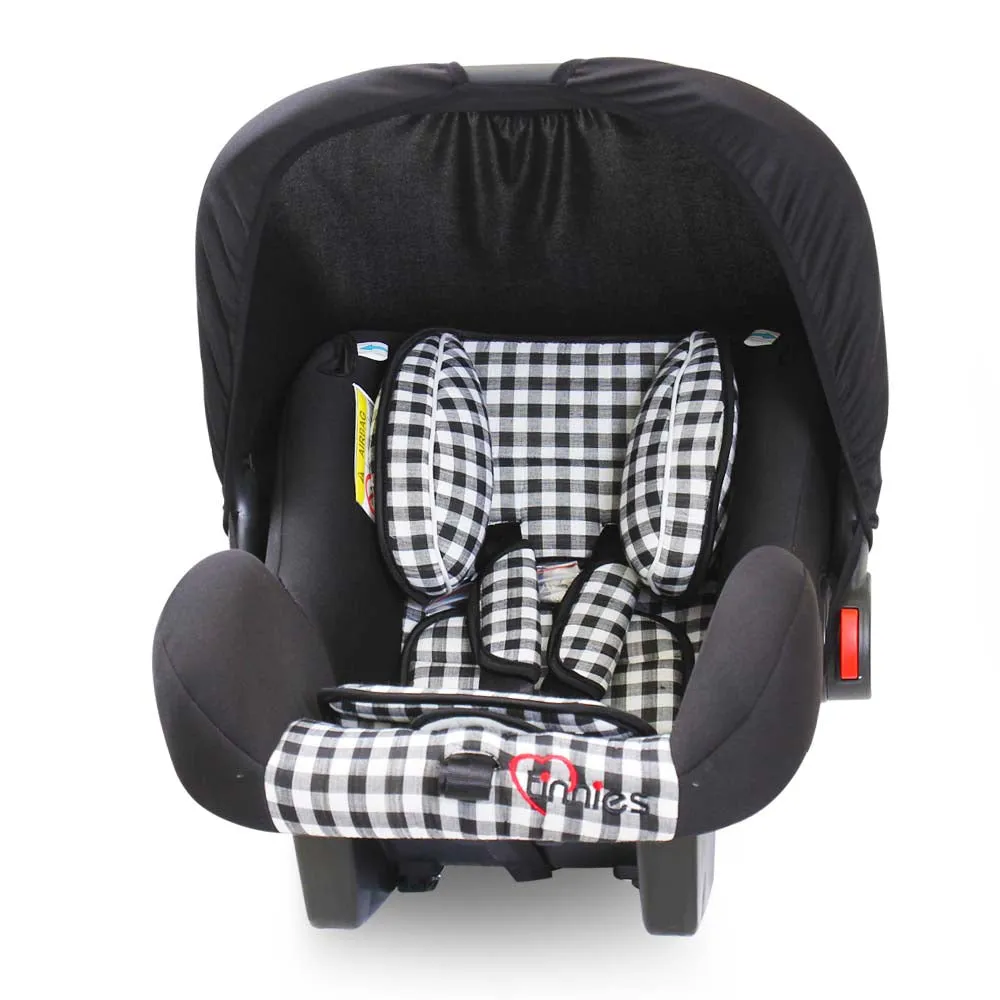 Tinnies Baby Carry Cot T008 E-C - Black Check