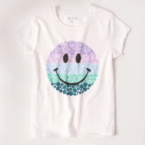 Tonal Smiley Raw Edge Tee