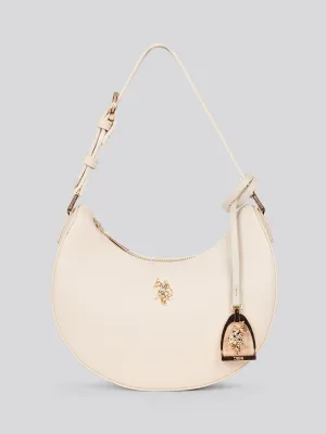 U.S. Polo Assn. Womens Small Round Hobo Bag in Powder