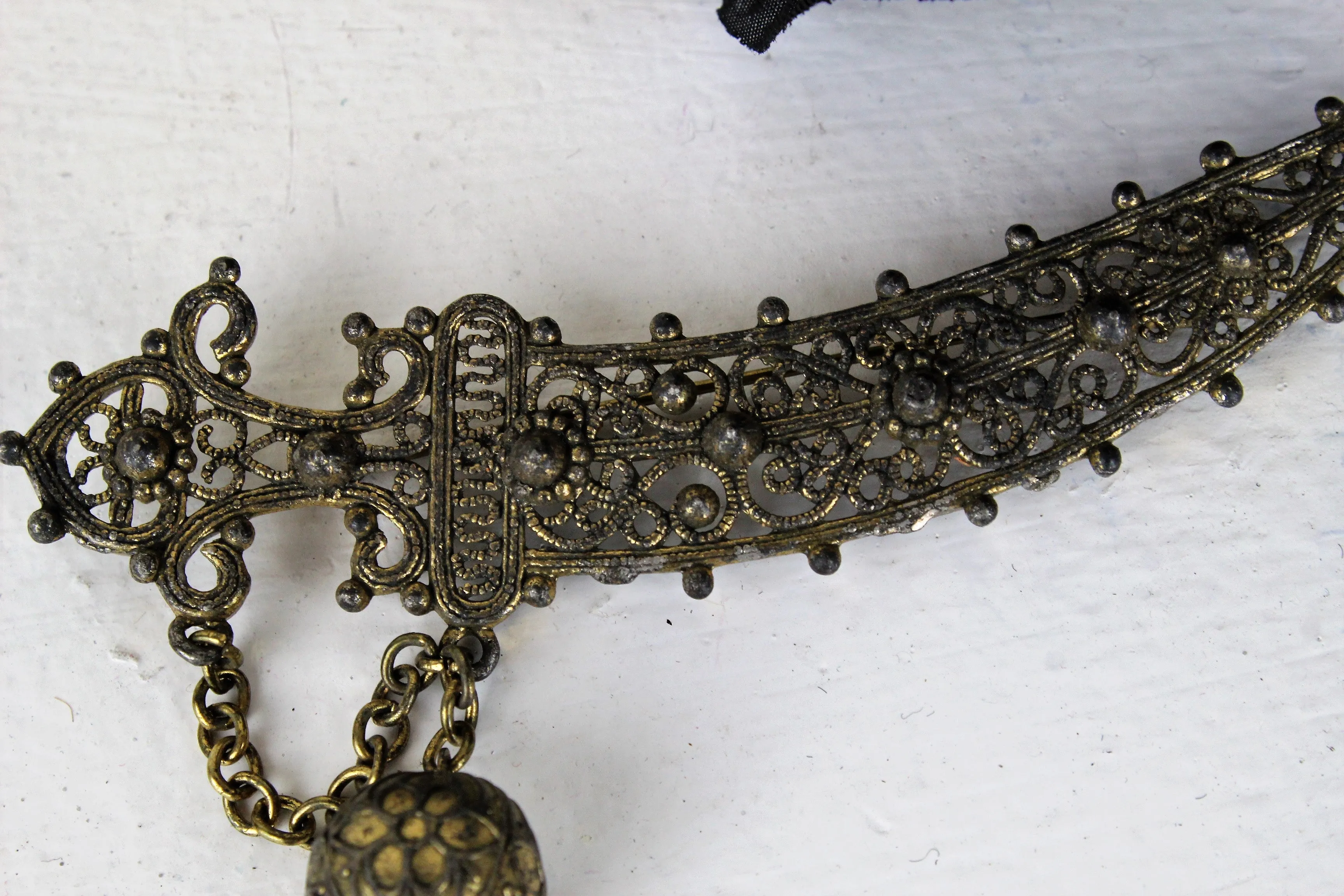 Vintage Filigree Sword Stick Pin