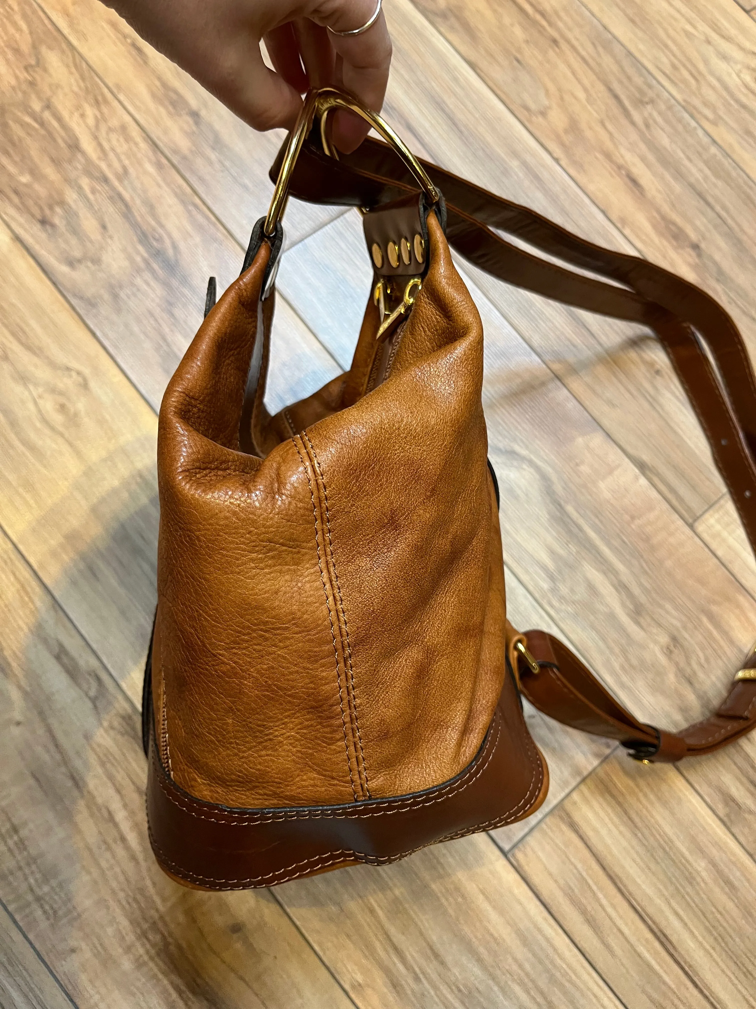 Vintage Valentino Di Paolo Leather Bucket Bag/ Knapsack, Made in Italy SOLD