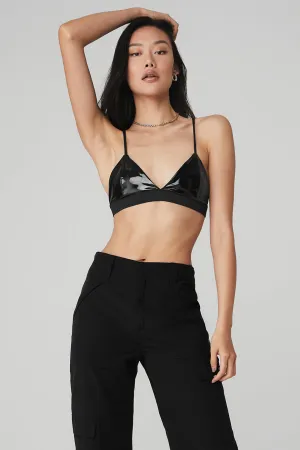 Vinyl Sleek Bra - Black