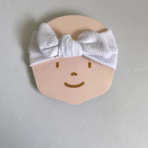 White Bow Headwrap for Babies