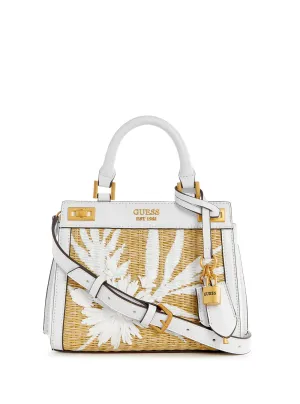 White Floral Katey Mini Satchel Bag