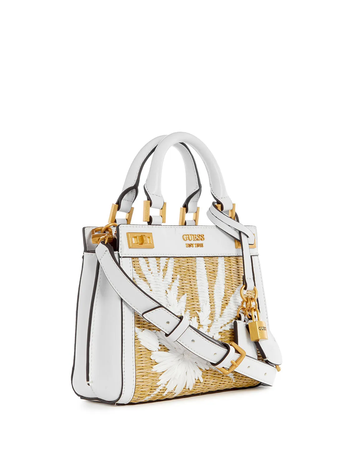 White Floral Katey Mini Satchel Bag