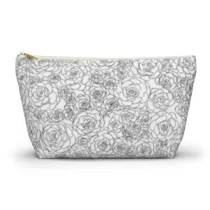 White Succulent Accessory Pouch w T-bottom