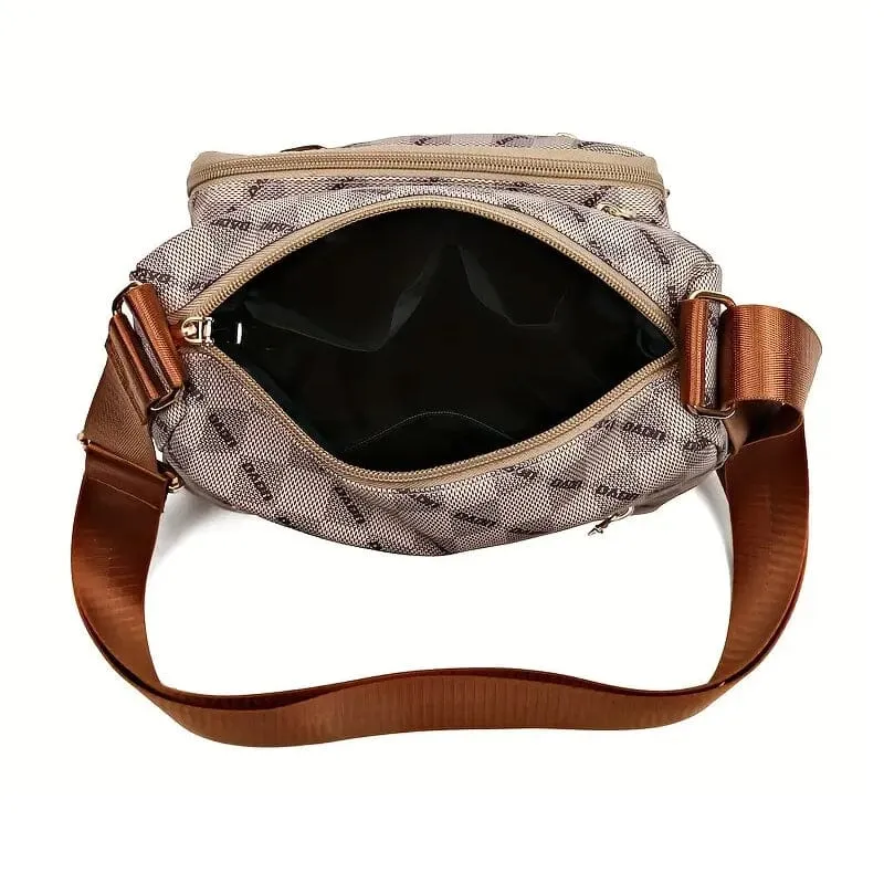 Women's Multi Pocket Plaid Pattern Crossbody Bag