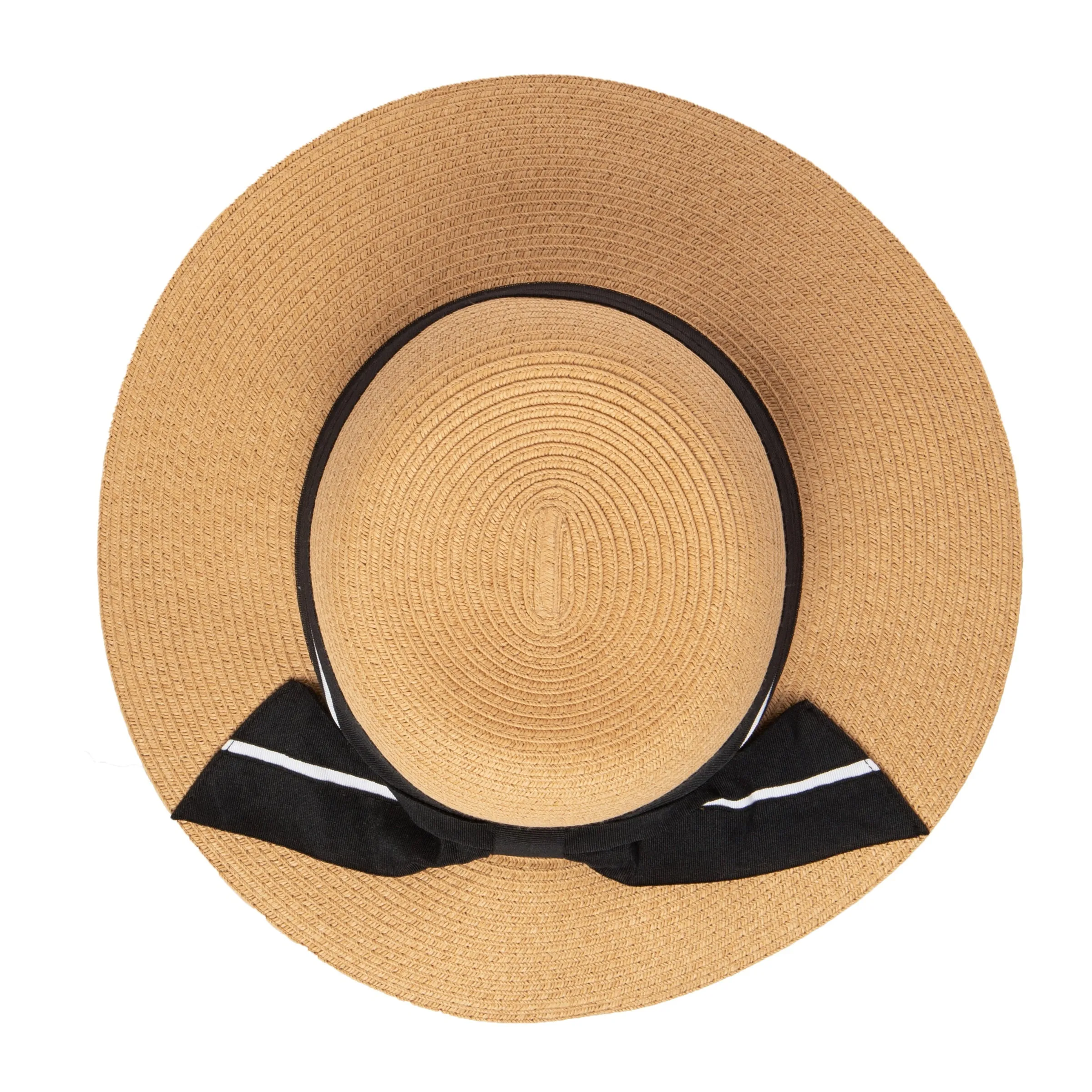 Women's Sun Hat W/ Oversized Stripe Bow