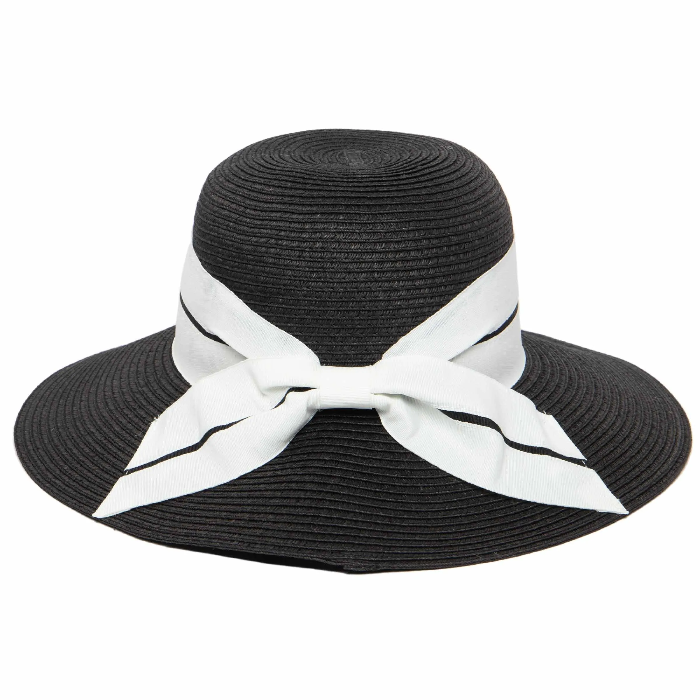 Women's Sun Hat W/ Oversized Stripe Bow