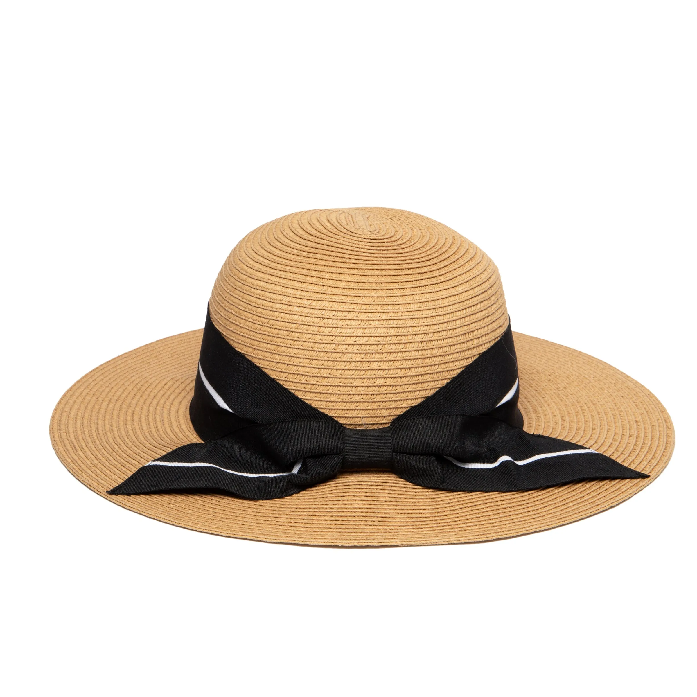 Women's Sun Hat W/ Oversized Stripe Bow