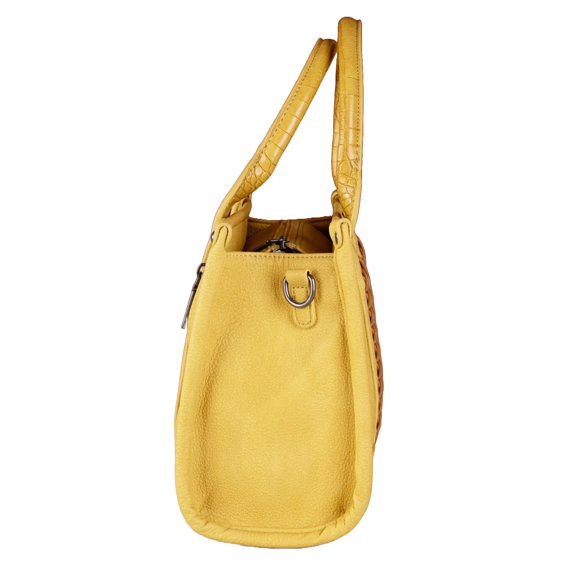 Wrangler Ladies Croc Print Concealed Carry Mustard Crossbody Tote Bag WG102-8120SMST