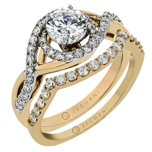 ZR1549 Wedding Set in 14k Gold with Diamonds